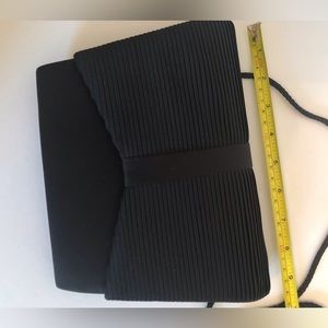 Black Satin Crossbody Shoulder Clutch handbag.